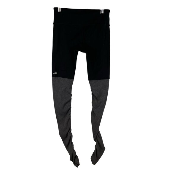 Alo yoga goddess leggings black gray womens S ribbed athletic dance - Picture 2 of 8